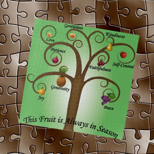 Christian Fruits Of the Spirit Listed On A Tree Jigsaw Puzzle