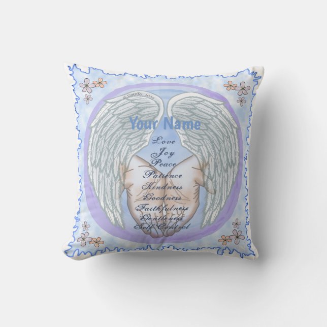 Christian Fruits of the Spirit Throw Pillow (Front)