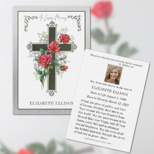 Christian Funeral Memorial Prayer Roses