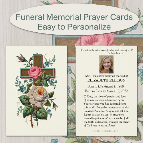 Christian Funeral Memorial Scripture Prayer Card