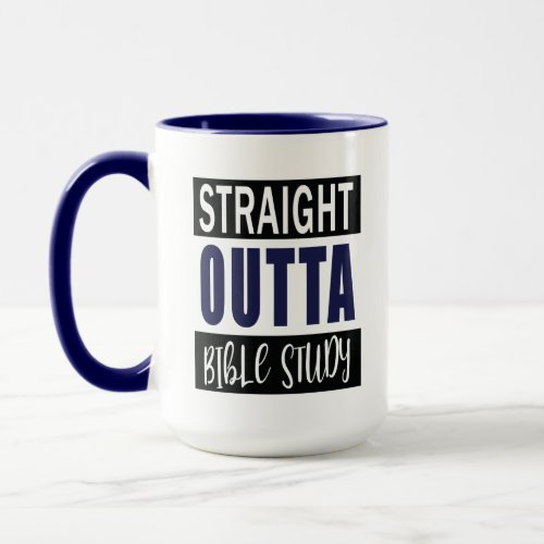 Christian Funny Bible Study Quote Navy Blue Mug