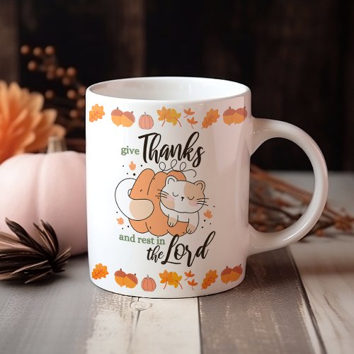 Christian funny thanksgiving coffee mug