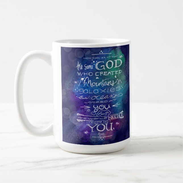 Christian galaxy quote astronomy gift coffee mug (Left)
