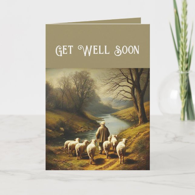 Christian Get Well Soon Lord is my Shepherd Holiday Card (Front)