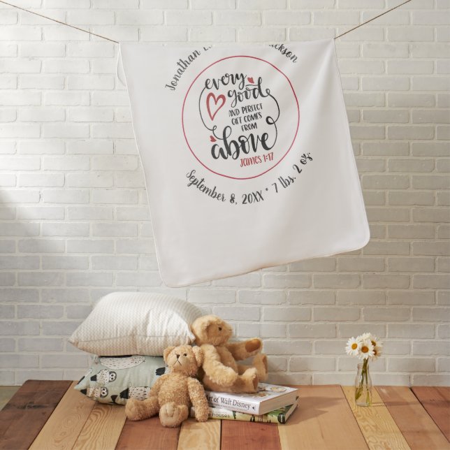 Christian Gift Bible Verse Customized Name Baby Blanket (In Situ)