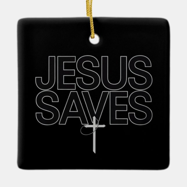 Christian Gift Jesus Faith Bible Verse Ceramic Ornament (Front)
