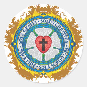 Christian Gift Luther Rose Jesus Cross God Angels Classic Round Sticker