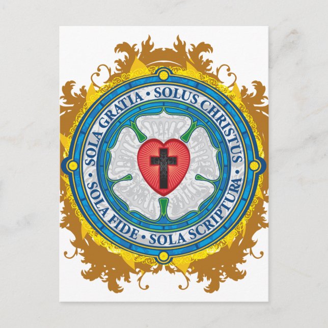 Christian Gift Luther Rose Jesus Cross God Angels Postcard (Front)