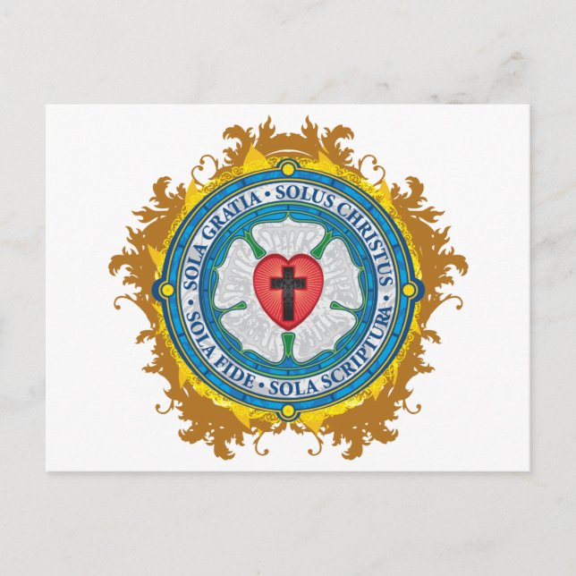 Christian Gift Luther Rose Jesus Cross God Angels Postcard (Front)