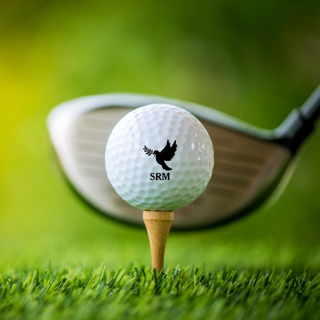 Christian Gift Monogrammed Dove Custom Memorial  Golf Balls (Creator Uploaded)