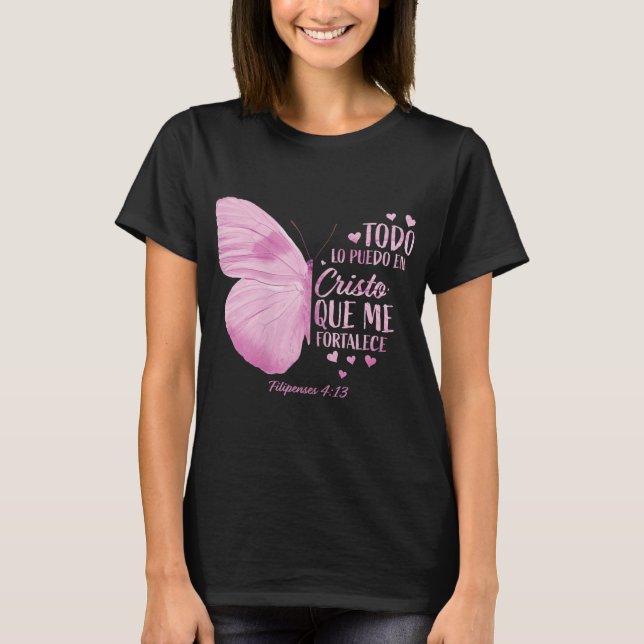 Christian Gift Women Spanish Religious Verse Sayin T-Shirt (Front)