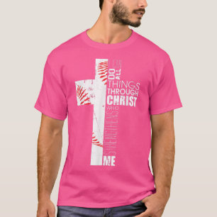 Christian Gifts Boys Baseball Religious Verse Cros T-Shirt