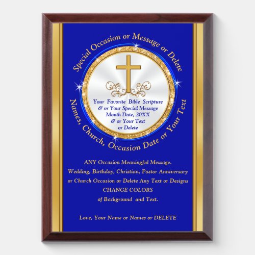 Christian Gifts for ANY Occasion Change COLORS Award Plaque