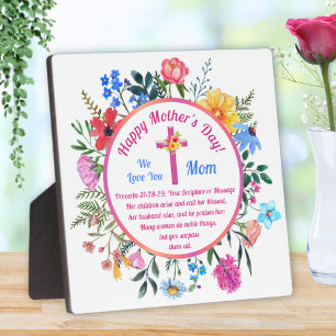 Christian Gifts for Mother's Day, Personalized Plaque