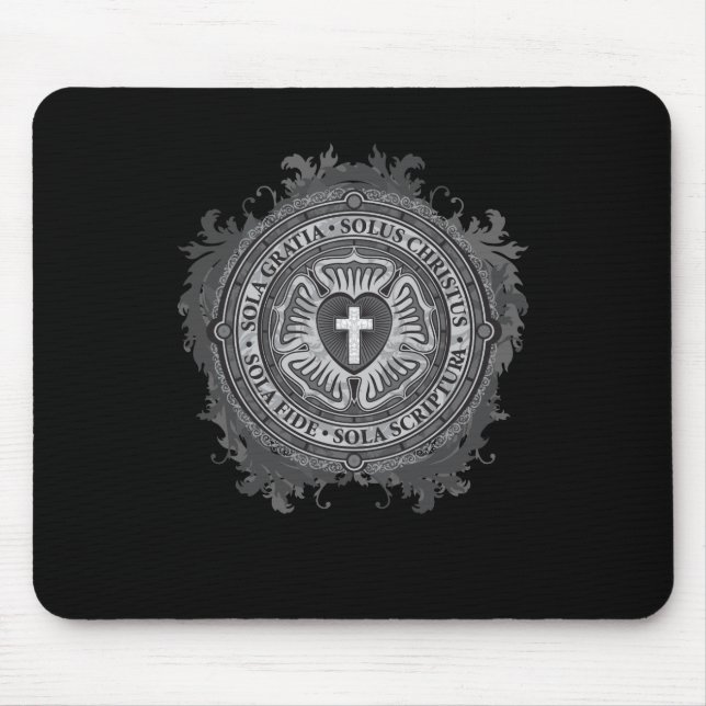 “CHRISTIAN GIFTS” Luther Rose Christian Jesus Lord Mouse Pad (Front)