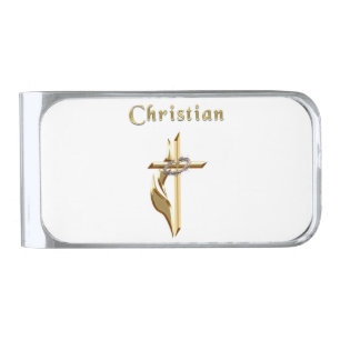 Christian gifts silver finish money clip