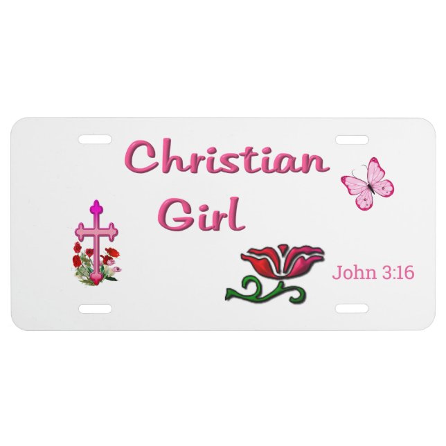 Christian  Girl   License Plate (Front)