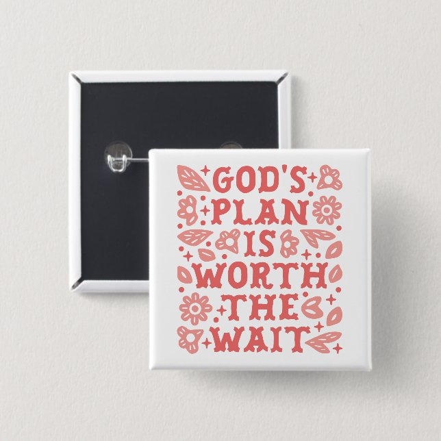 Christian girl quotes cute pink floral aesthetic button (Front & Back)