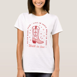 Christian girl quotes walk in love pink aesthetic T-Shirt