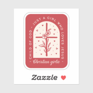 Christian girl Valentines Day funny quotes red Sticker