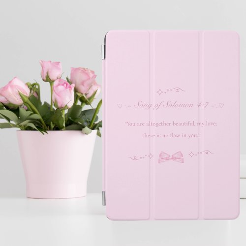 Christian Girly Pink Coquette Bible Verse iPad Air Cover