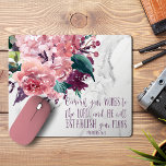 Christian Girly Vintage Floral Marble Bible Verse Mouse Pad at Zazzle