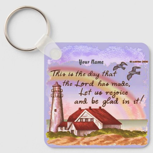 Christian Glad Lighthouse custom name keychain