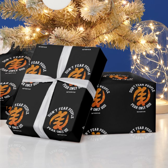 Christian Glitter GYE NYAME Adinkra African Wrapping Paper (Holidays)