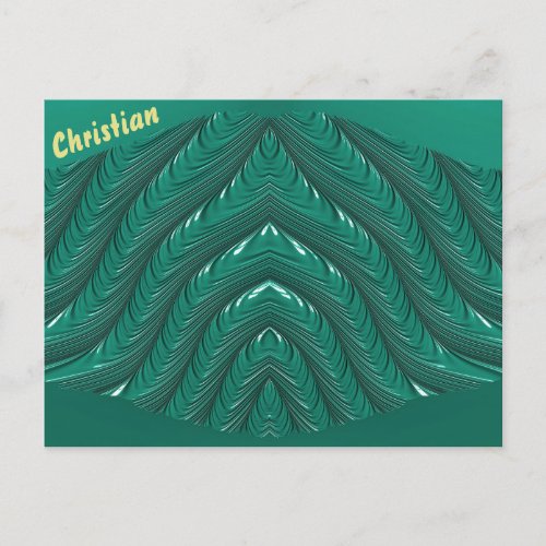 CHRISTIAN  Glossy Postcard 3D Green Zany