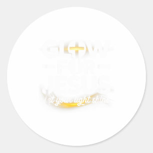 Christian Glow For Jesus Let Your Light Shine Fait Classic Round Sticker