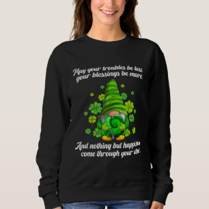 Christian Gnome St Patricks Day Irish Blessing Lep Sweatshirt