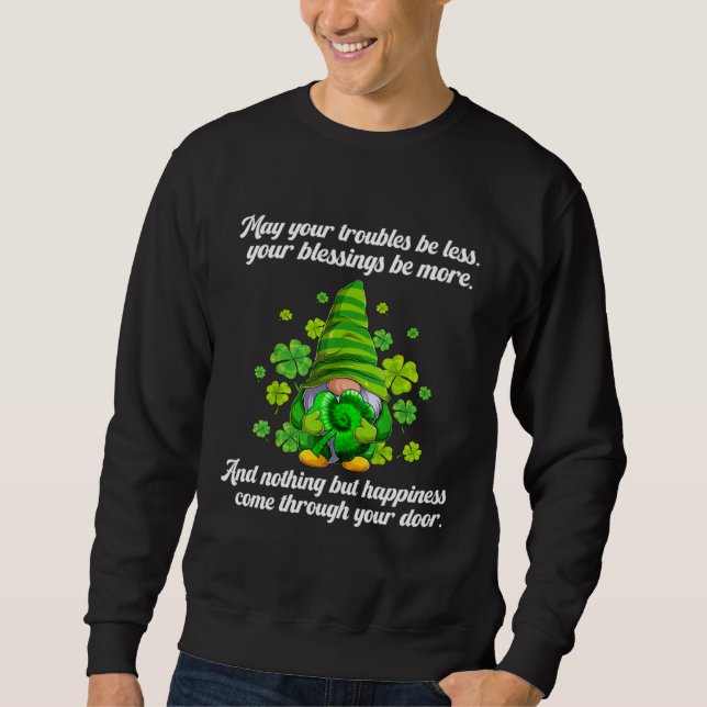 Christian Gnome St Patricks Day Irish Blessing Lep Sweatshirt (Front)