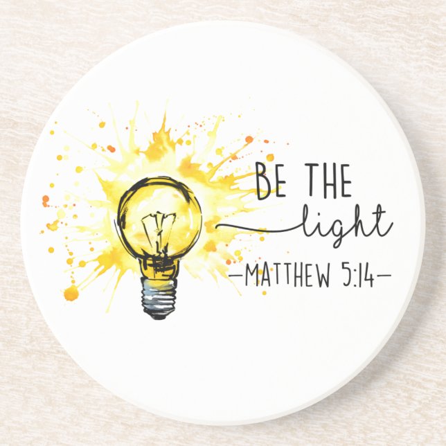 Christian God Be the Light Inspiration Coaster (Front)