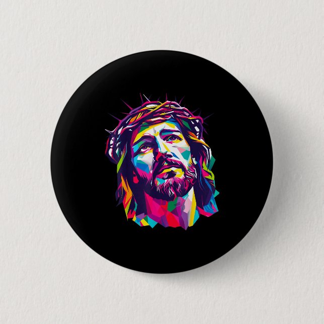 Christian God Christus Religious Believe Blessed F Button (Front)