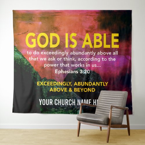 Christian GOD IS ABLE Ephesians 320 Church Tapestry