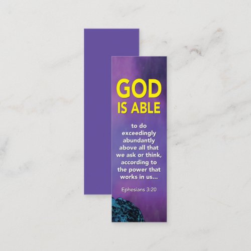 Christian GOD IS ABLE Ephesians 320 Mini Bookmark Calling Card