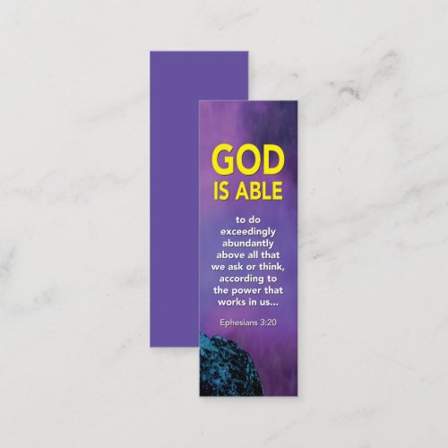 Christian GOD IS ABLE Ephesians 320 Mini Bookmark Calling Card