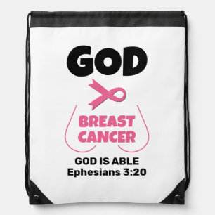 Christian GOD IS BIGGER THAN BREAST CANCER  Drawstring Bag