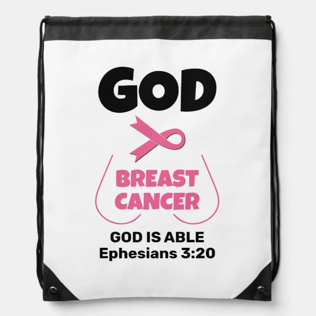 Christian GOD IS BIGGER THAN BREAST CANCER  Drawstring Bag (Front)