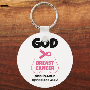 Christian GOD IS BIGGER THAN BREAST CANCER Keychain