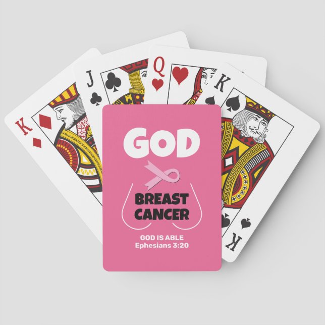 Christian GOD IS BIGGER THAN BREAST CANCER  Poker Cards (Back)