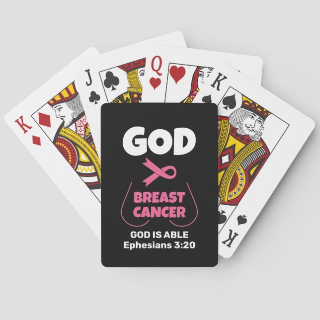 Christian GOD IS BIGGER THAN BREAST CANCER  Poker Cards (Back)