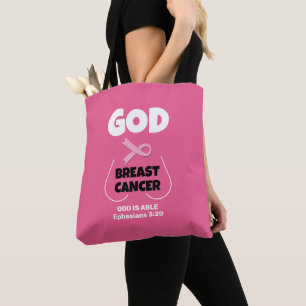 Christian GOD IS BIGGER THAN BREAST CANCER Tote Bag