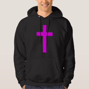 Christian God Jesus Cross Magenta Hoodie