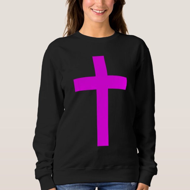 Christian God Jesus Cross Magenta Sweatshirt (Front)