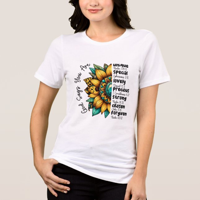 Christian God Jesus Sunflower Tri-Blend Shirt (Front)