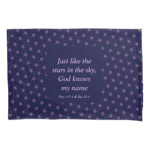 Christian GOD KNOWS MY NAME Sparkle Stars  Pillow Case
