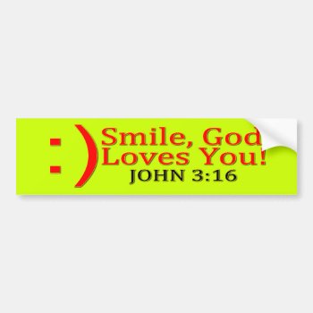 Christian God Love's You Bumper Sticker by aandjdesigns at Zazzle