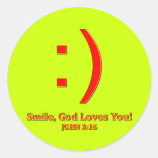 Christian God Love's You Classic Round Sticker