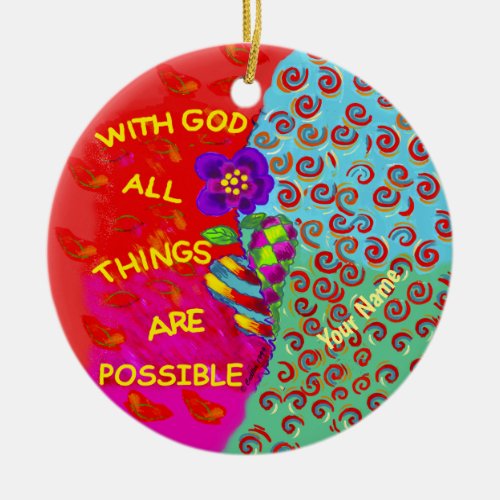 Christian God Power  Ceramic Ornament